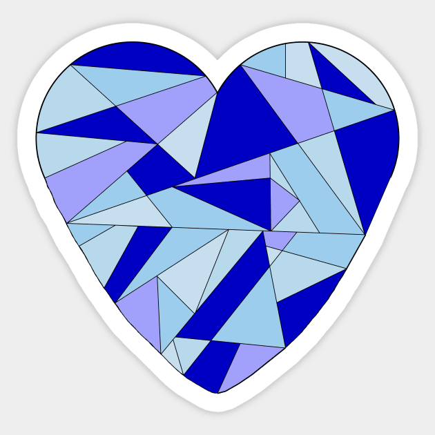 Blue Fractured Heart Sticker by DavidASmith